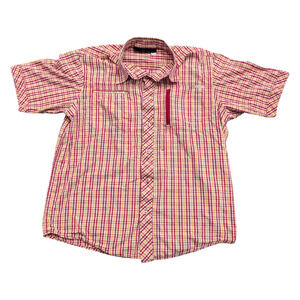 Y2K Rocawear Red and Yellow Plaid Button-up Short Sleeve Shirt